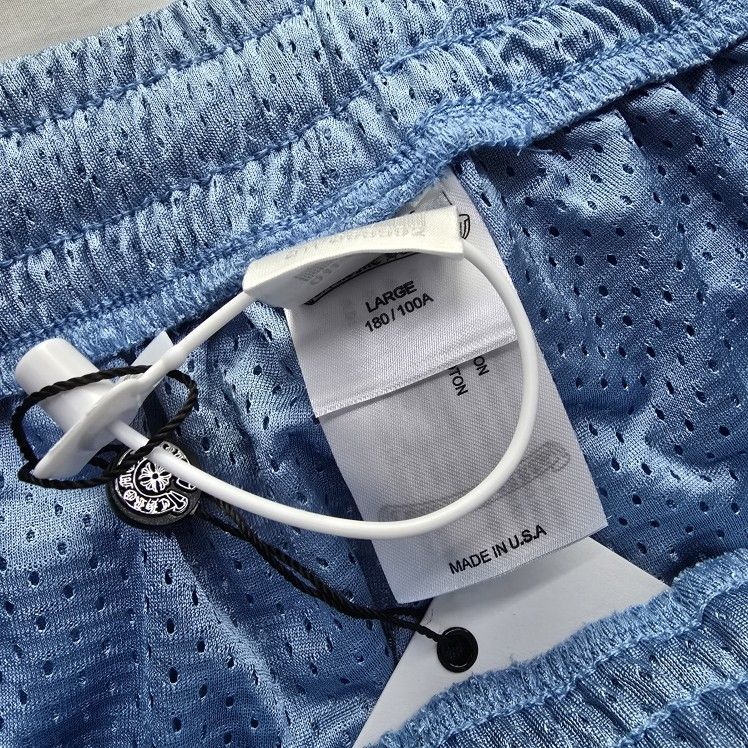 Chrome Hearts Mesh Shorts BLUE Varsity Shorts LARGE