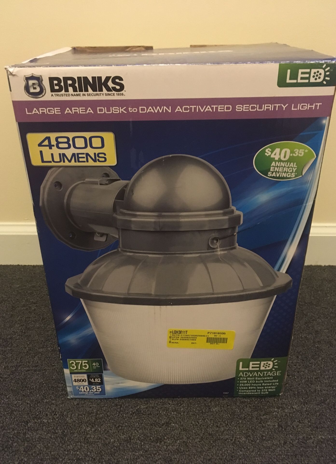 Brinks 4800 Lumens Security Light