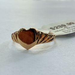 14K Gold Kids Heart Ring