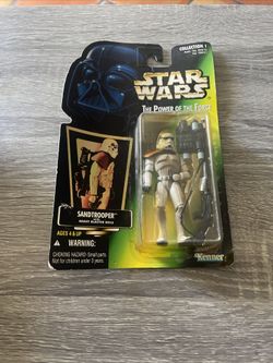 Star Wars The Power Of The Force Sandtrooper Green Card Kenner Hasbro 1996