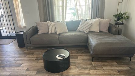 Sectional and coffee table tin shown