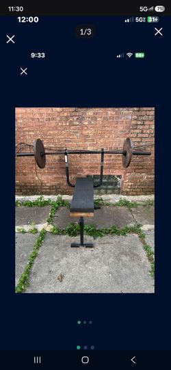 Bench  w / 2  45lb Plates & 45lb bar.