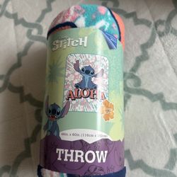 Disney Aloha Stitch Blue and Pink Throw