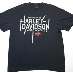 Harley-Davidson Black Gold Allen, TX T-Shirt Biker Double Sided Tee XL Black