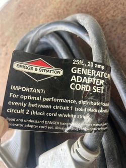 Generator Adapter Cord Set