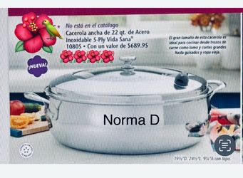 Cacerola de 22 qts vida sana 5 ply nueva en su caja