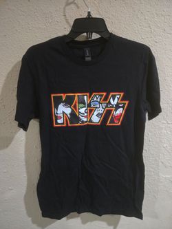 KISS Black Printed Tee Shirt, Size Small