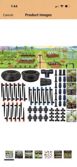 Drip Irrigation System 250  Quick-Connect Drip Irrigation Kit with 1/4 inch 1/2 inch Irrigation Tubing Hose and Accessories for Lawn Raised Bed Greenh