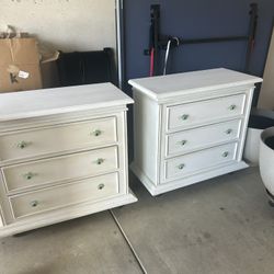 Two Solid Wood Nightstands 
