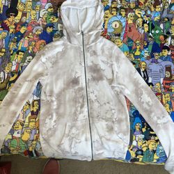 White and grey clouded hoodie 