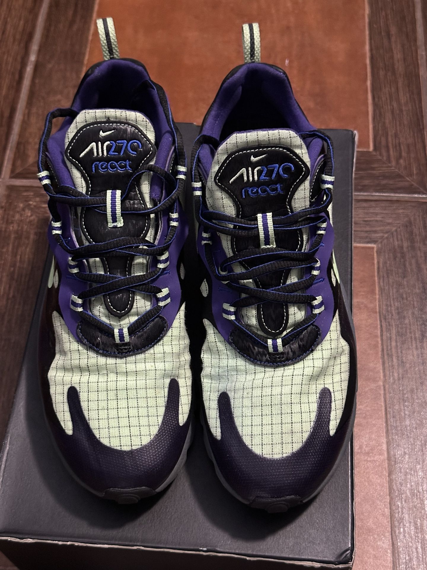 Nike Air Max 270 MEN'S SZ React JOKER GREEN PURPLE