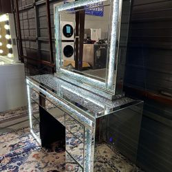 Mirror Vanity With Bluetooth Speakers 