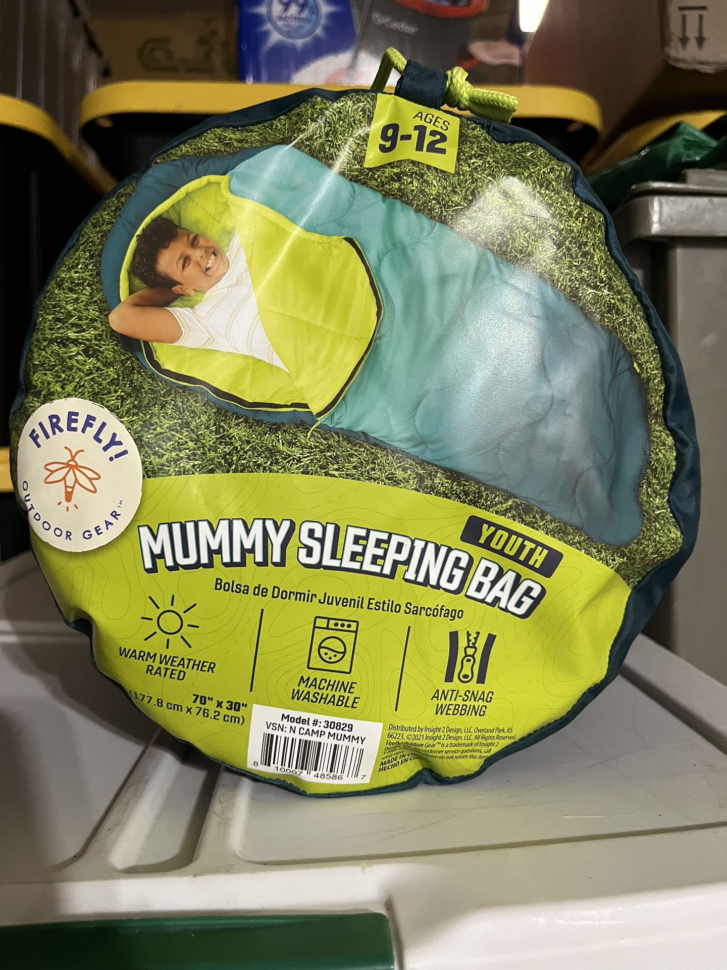 Firefly! Outdoor Gear Youth Mummy Sleeping Bag - Blue/Green