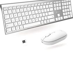 Wireless Keyboard and Mouse Combo, X9 Performance Rechargeable Wireless Mouse and Keyboard Combo - Slim 2.4G Wireless Keyboard Mouse Combo for Laptop 