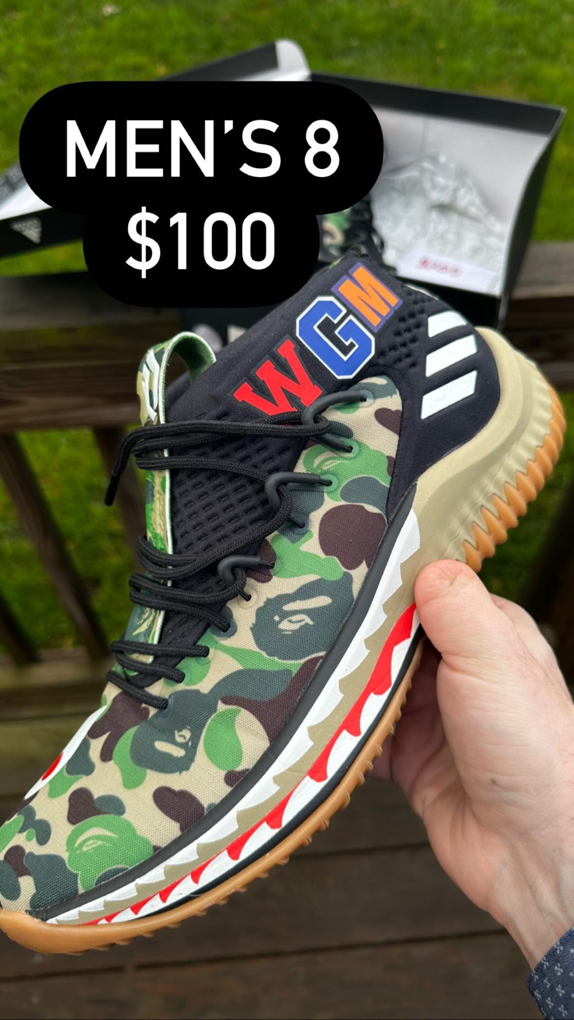 Adidas X BAPE Basketball Shoes Size 8