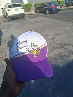 Minnesota Vikings hat with Tommy Kramer signature on it #9