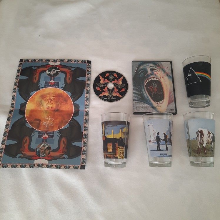 Pink Floyd DVD " Off The Wall " and 4 drinking glasses