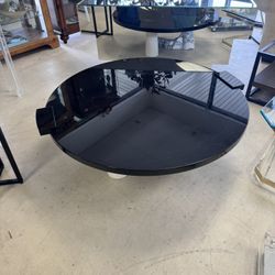 CB2 - Leandre 47" Black Lacquer And Marble Round Coffee Table By Goop - Excellent Condition - Retail: $1795