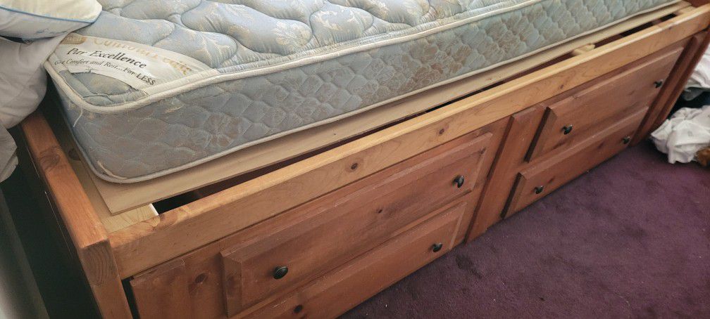 Twin Bed With Storage And Mattress