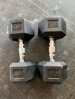 30lbs Rubber Coated Dumbbells
