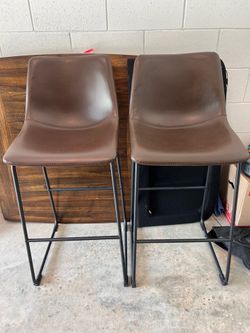 Set of 2 At Home Counter Stools - Espresso Brown