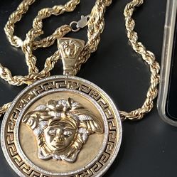 Gold Rope Chain Versace Charm & More!!