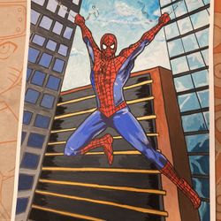 Spider-Man Hand Painted Print 