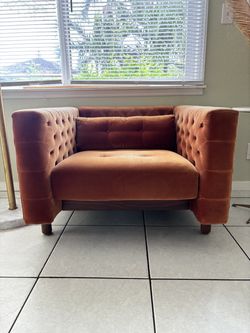 CB2 Marconi Velvet Chair for Sale