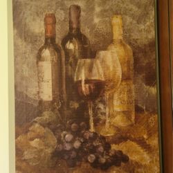 Canvas Wine Bottles Wall Decor 18" H x 13 1/2"W