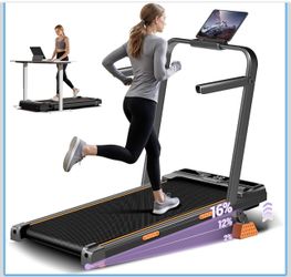 16% Incline Walking Pad Treadmills for Home Small, 4-in-1 Under Desk Treadmill with Handles, Foldable Treadmill with 2.5 HP Quiet Brushless, 330 LBS C