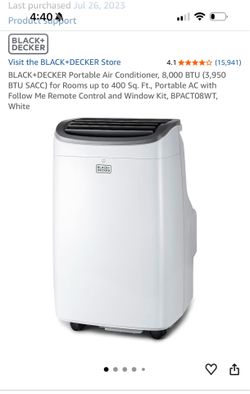 BLACK AND DECKER PORTABLE AC UNIT