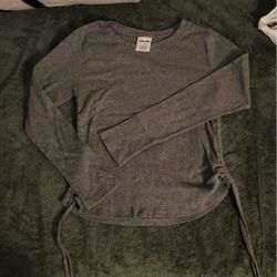 grey long sleeve top