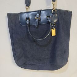 Vintage Dooney & Bourke Denim Travel Tote