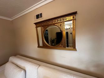 Ornate Gold Triptych Wall Mirror