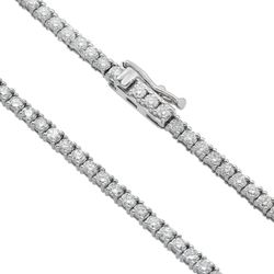 White Gold& Diamond Tennis Necklace Chain 