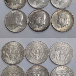 $3 Face Value 90% Silver 1964 Kennedy Half Dollars 50c