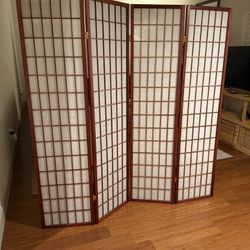 Oriental Furniture 4-Panel Rosewood Folding Shoji Style Room Divider