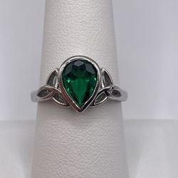 925 Green Cz Ring 