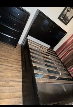 Black captains full-size storage bed set