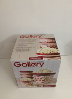 Tabletops 365 Ceramic Gallery 5Pc Ceramic Popcorn Set