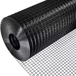 1X1 in X  24 in. x 100 ft. Black Vinyl Coated Hardware Cloth Welded Wire Fence Chicken Coop 1 in. Mesh size 