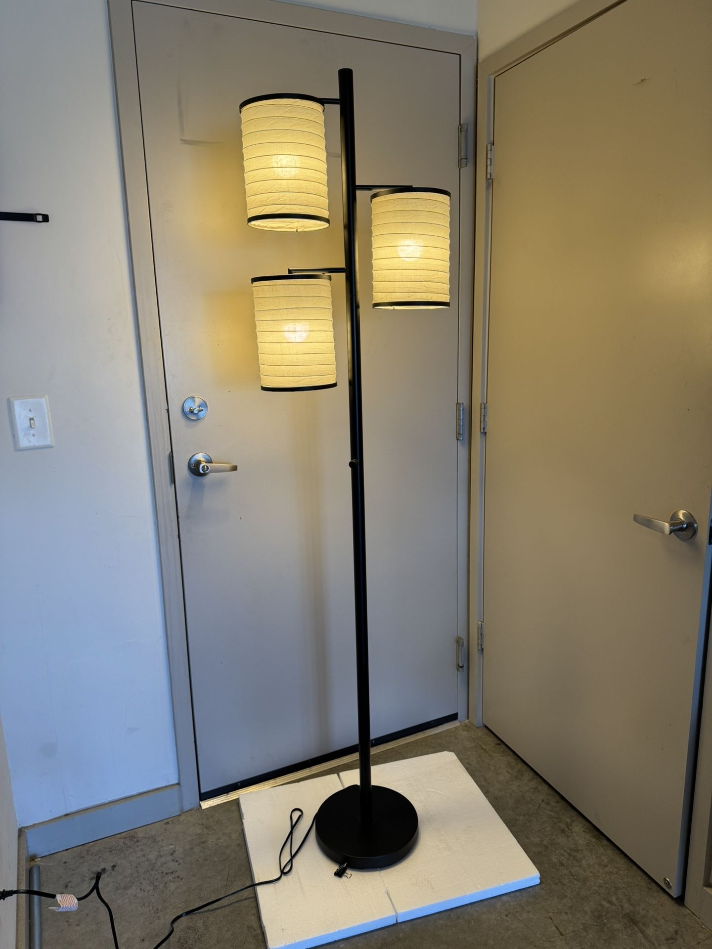 Brightech Liam Tall Tree Lamp with Asian Lantern Shade for Living Rooms and Offices