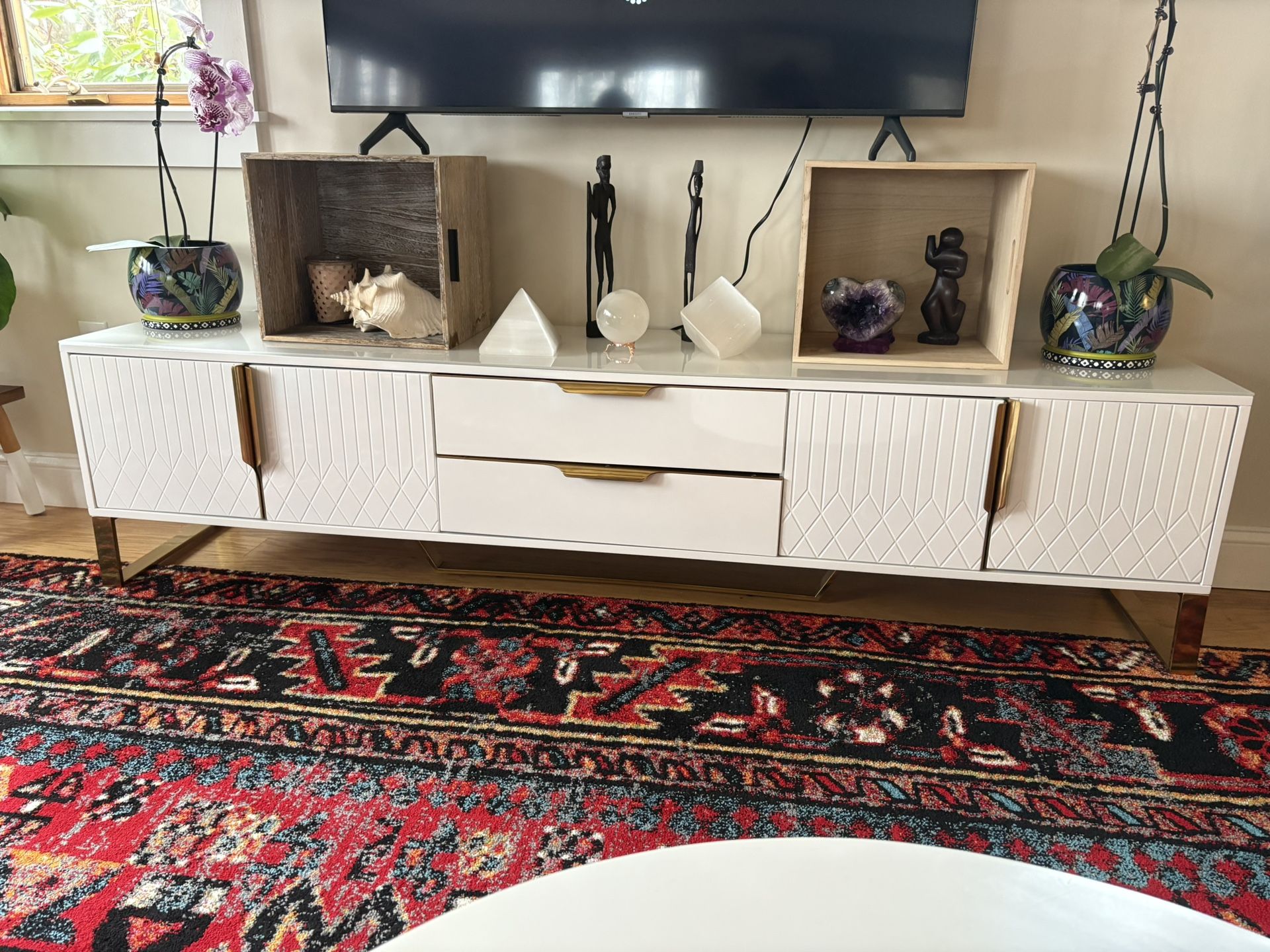 Modern White Entertainment Center