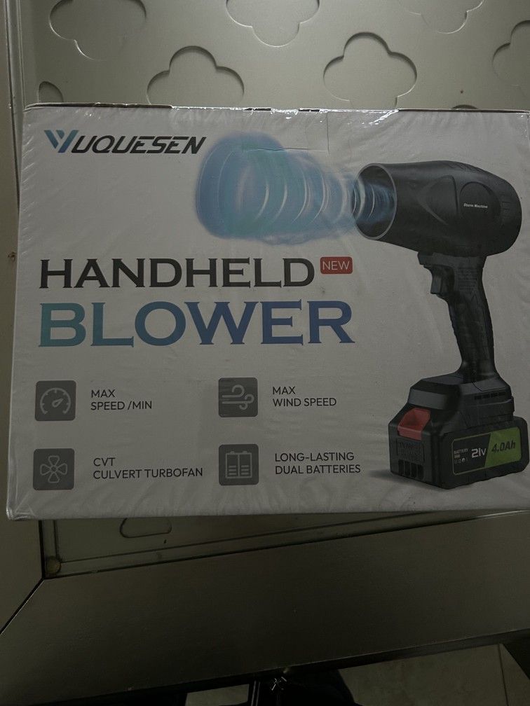 600,000 RPM Cordless Leaf Blower, 21V Handheld Electric Leaf Blower with 2 x 4.0Ah Batteries and Fast Charger, Lightweight for Cleaning Patio, Lawn, Y