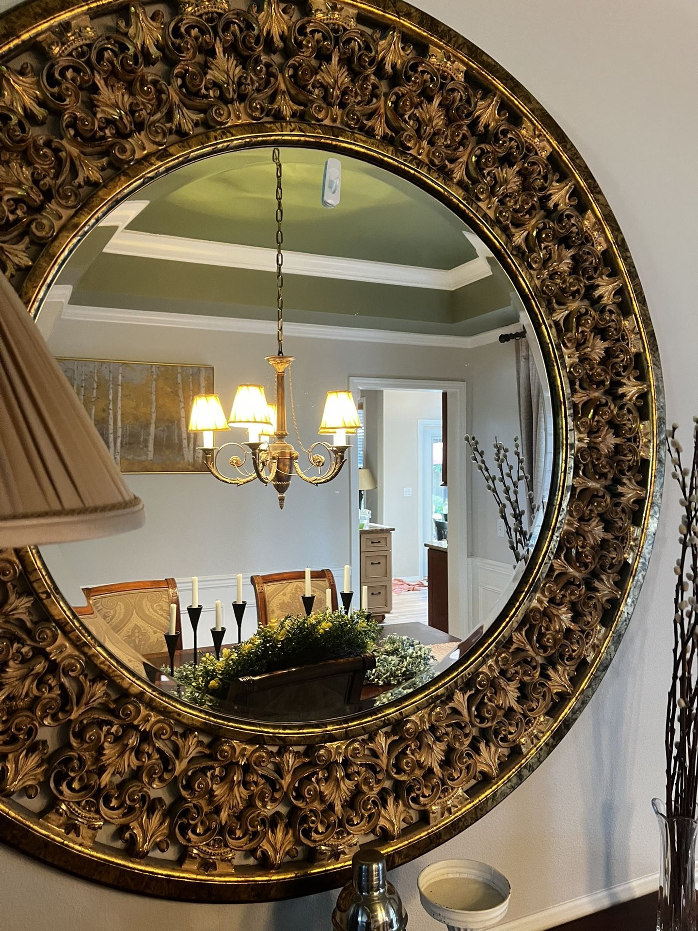 Ethan Allen Round Florentine Mirror 47”