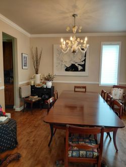 Dining table and 10 chairs