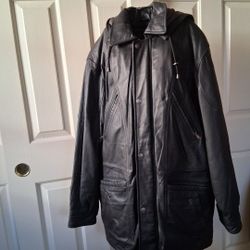 Wilsons Men's Leather Jacket - Black Thinsulate Lined Size L
