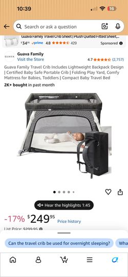 Guava travel crib