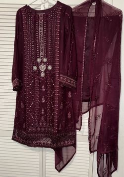 Chiffon Embroidered Dress
