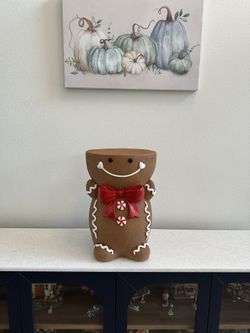 Christmas Decor 2026 Gingerbread Man Stool statue